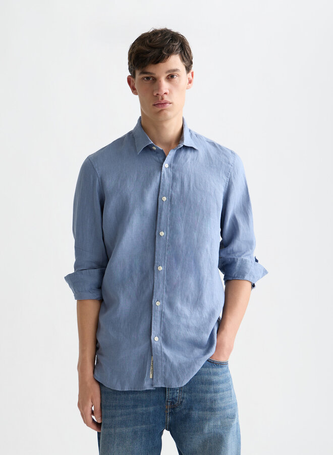 Chemise Scotch & Soda en lin bleu infini
