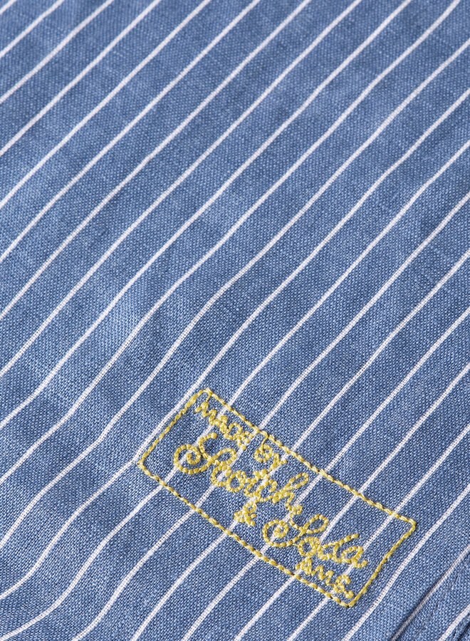 Chemise Scotch & Soda en lin bleu infini rayée