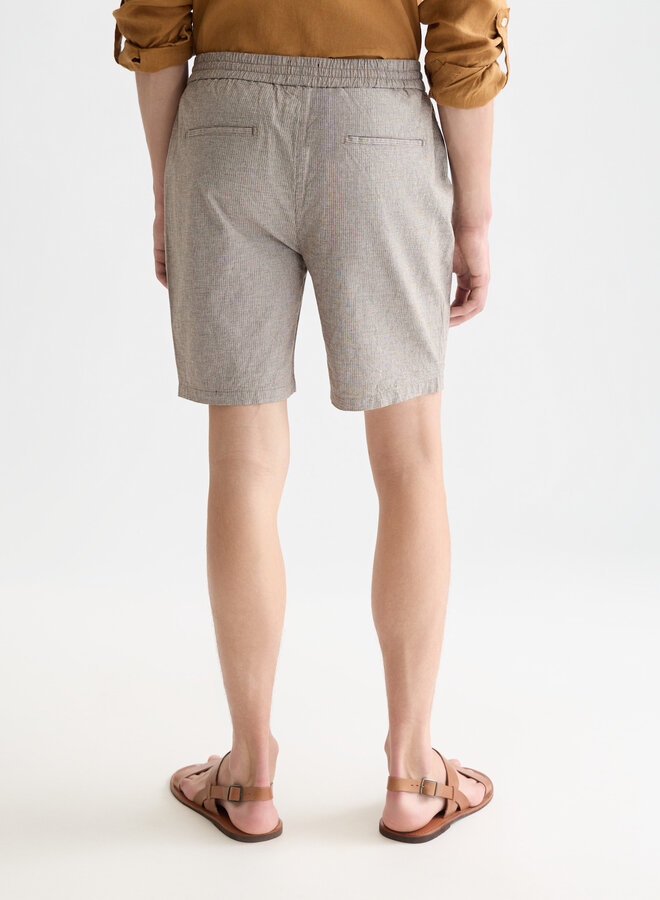 Bermuda Scotch & Soda à taille élastique tissé bleu marine & caramel