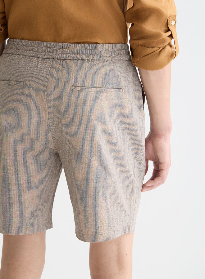 Bermuda Scotch & Soda à taille élastique tissé bleu marine & caramel