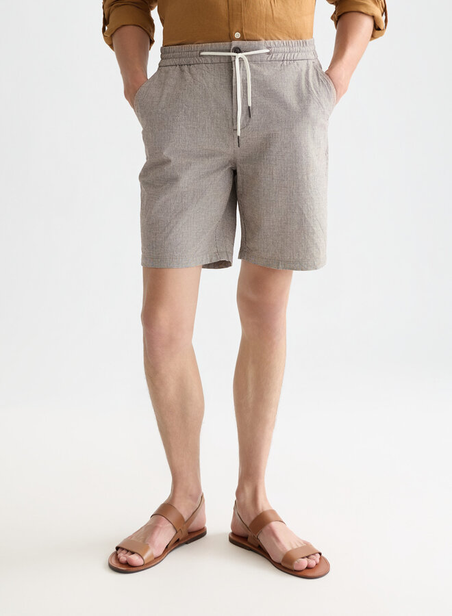 Bermuda Scotch & Soda à taille élastique tissé bleu marine & caramel