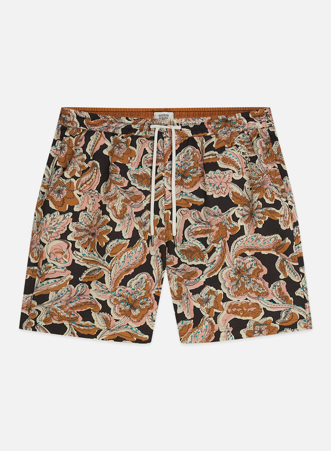 Maillot de bain Scotch & Soda noir paisley rose & caramel