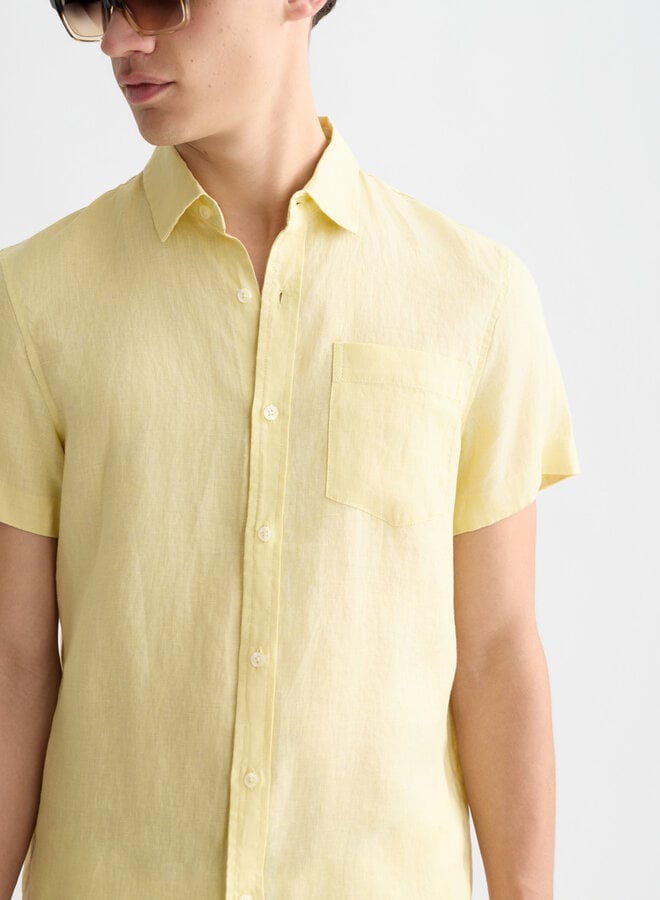 Chemise Scotch & Soda à manches courtes en lin jaune