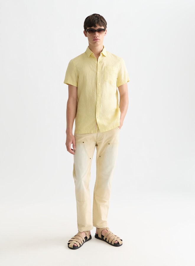 Chemise Scotch & Soda à manches courtes en lin jaune