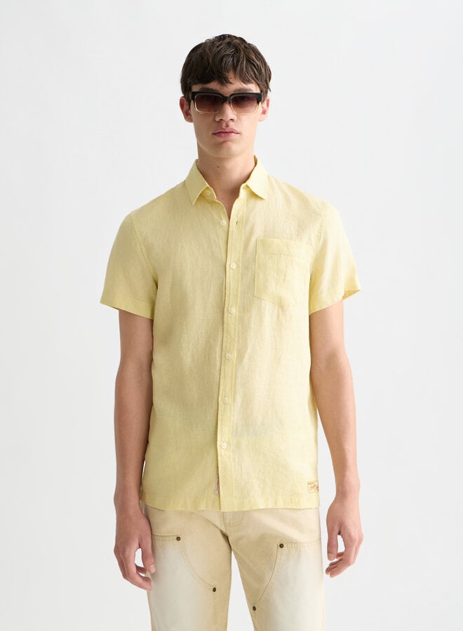 Chemise Scotch & Soda à manches courtes en lin jaune