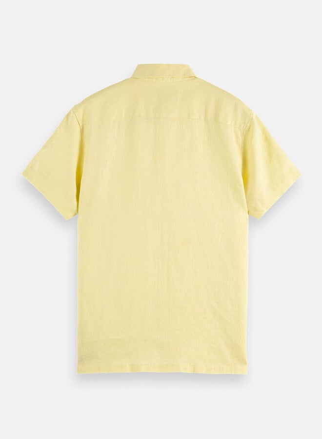 Chemise Scotch & Soda à manches courtes en lin jaune