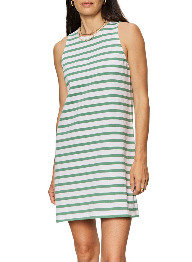 Robe Sanctuary On The Yacht sans manches rayée vert & blanche