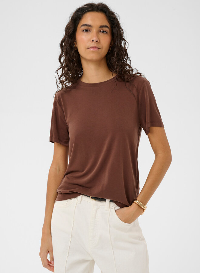 T-shirt Soaked Columbine Crew brun cappuccino