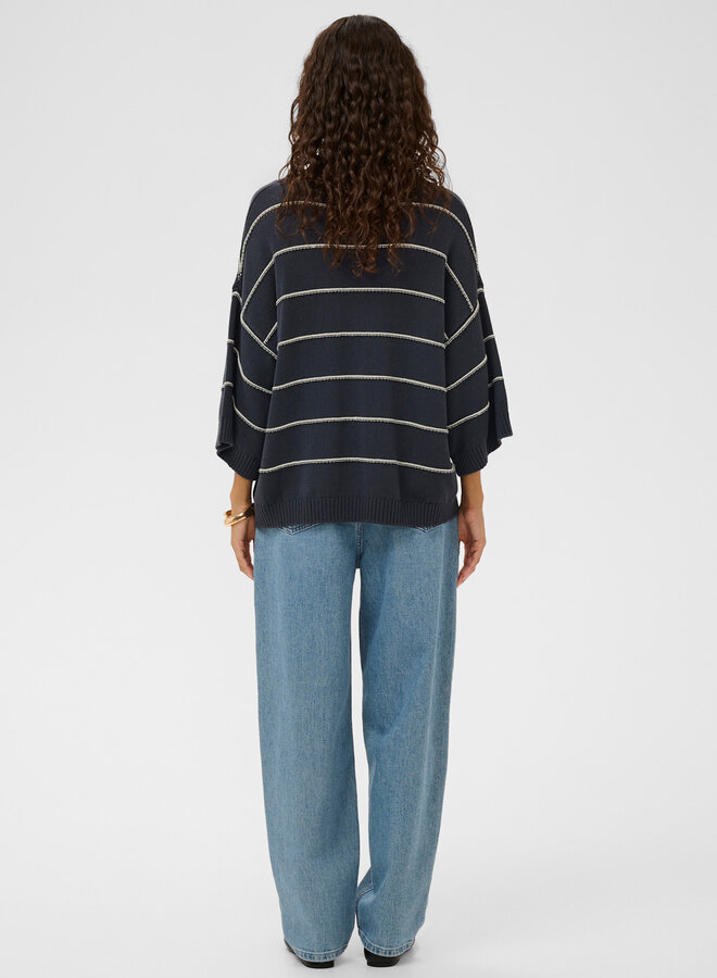 Tricot Soaked Rava Romy bleu marine rayé blanc