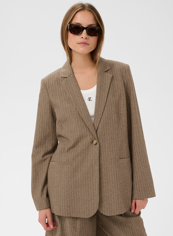 Veston Soaked Ginevra brun cappuccino rayé