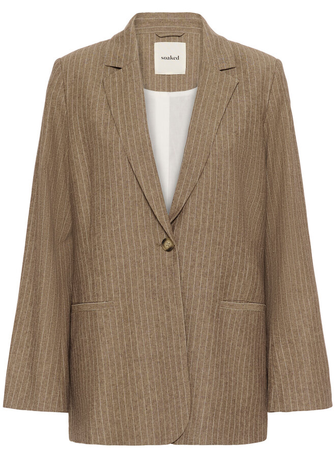 Veston Soaked Ginevra brun cappuccino rayé