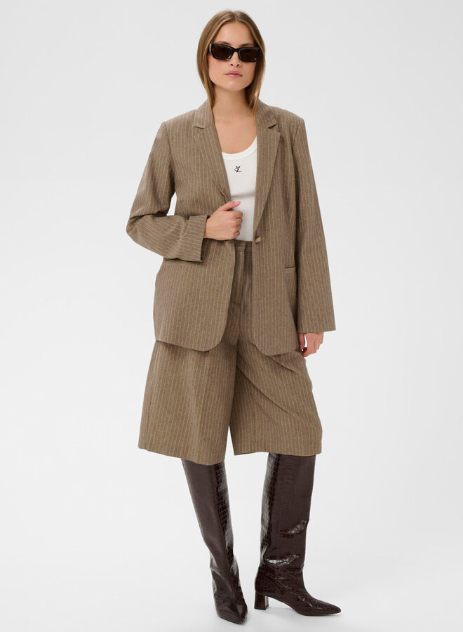 Veston Soaked Ginevra brun cappuccino rayé