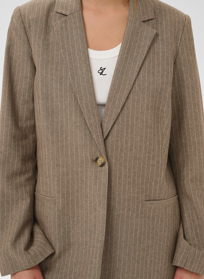 Veston Soaked Ginevra brun cappuccino rayé