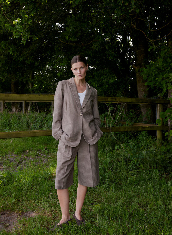 Veston Soaked Ginevra brun cappuccino rayé