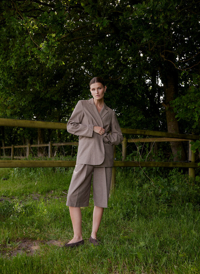 Veston Soaked Ginevra brun cappuccino rayé