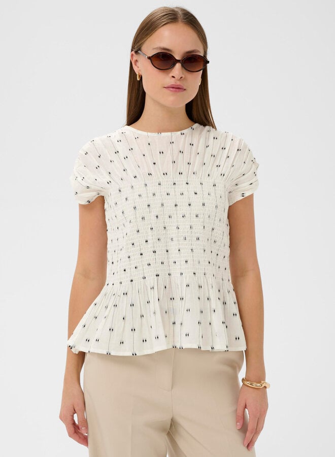 Haut Soaked Amelie blanche avec insertions noires