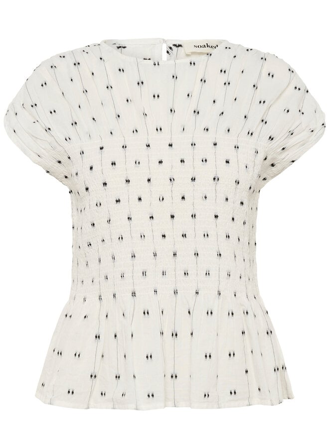 Haut Soaked Amelie blanche avec insertions noires