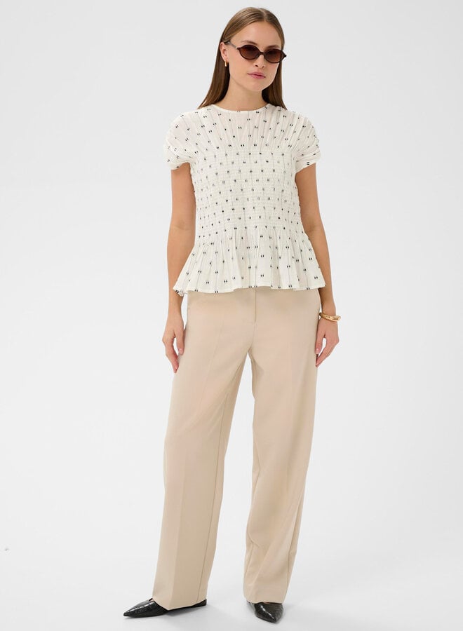 Haut Soaked Amelie blanche avec insertions noires