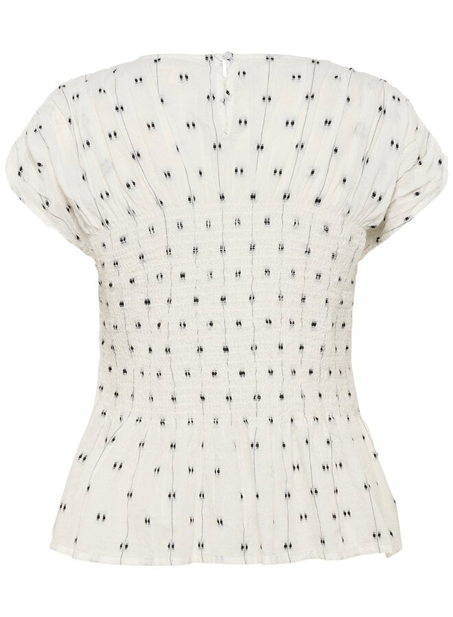 Haut Soaked Amelie blanche avec insertions noires