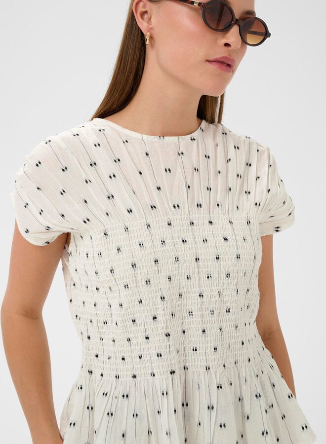 Haut Soaked Amelie blanche avec insertions noires