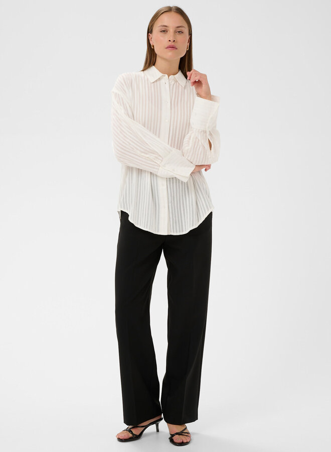 Chemise Soaked Bianca surdimensionnée à rayures ton sur ton écrue