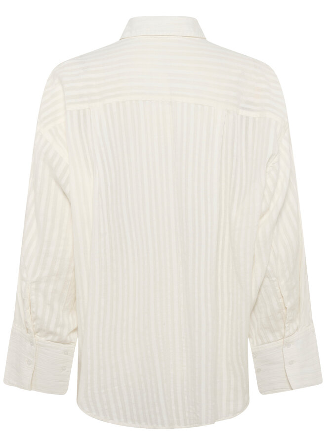 Chemise Soaked Bianca surdimensionnée à rayures ton sur ton écrue