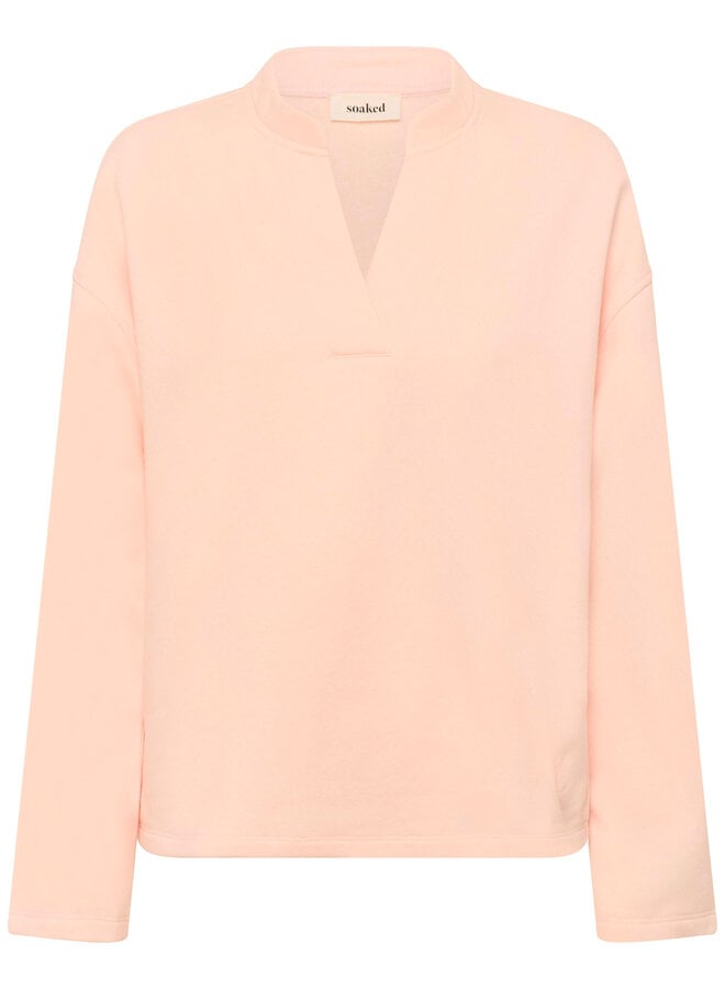 Chandail Soaked Rolanda à col V molletonné rose