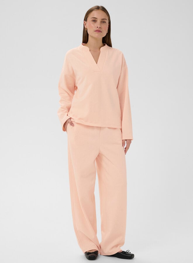 Chandail Soaked Rolanda à col V molletonné rose