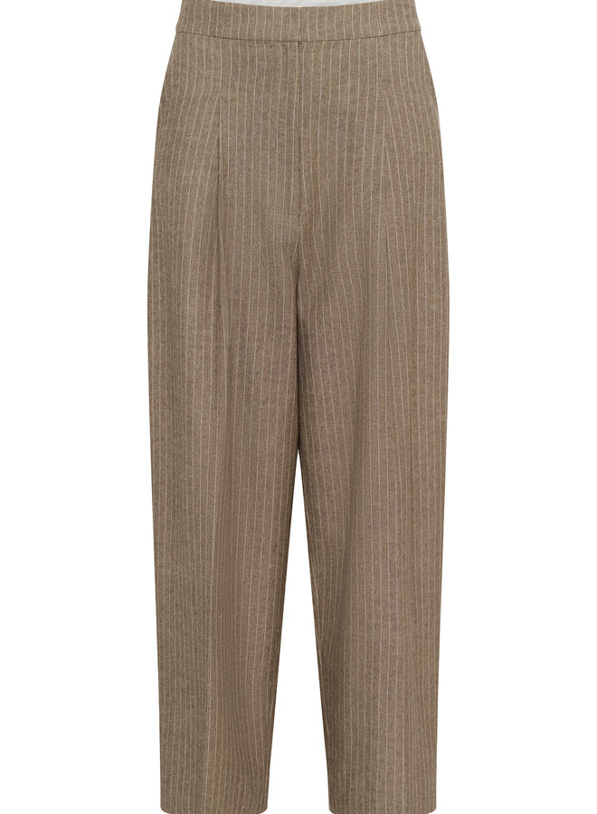 Pantalon Soaked Ginevra brun cappuccino rayé