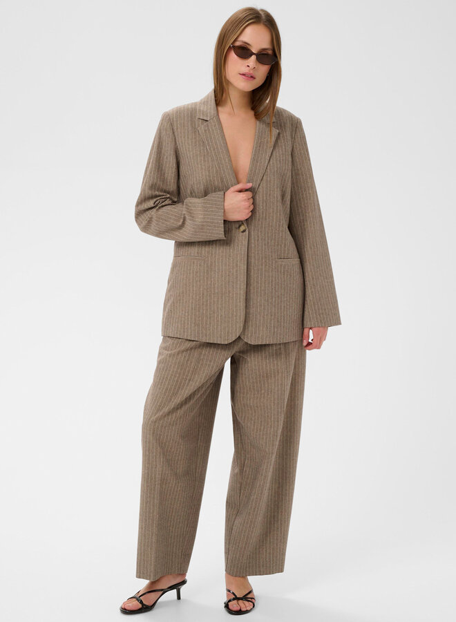 Pantalon Soaked Ginevra brun cappuccino rayé