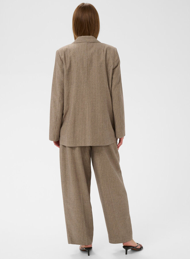 Pantalon Soaked Ginevra brun cappuccino rayé