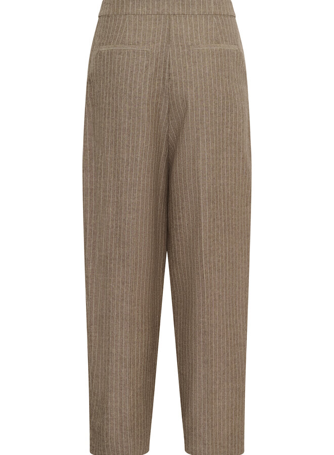 Pantalon Soaked Ginevra brun cappuccino rayé