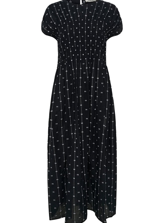 Robe longue Soaked Amelie noire à insertions blanches