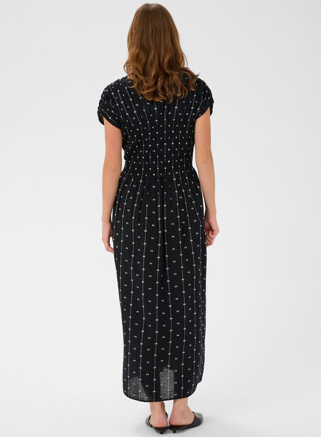 Robe longue Soaked Amelie noire à insertions blanches