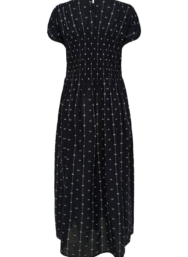 Robe longue Soaked Amelie noire à insertions blanches