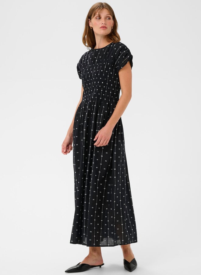 Robe longue Soaked Amelie noire à insertions blanches