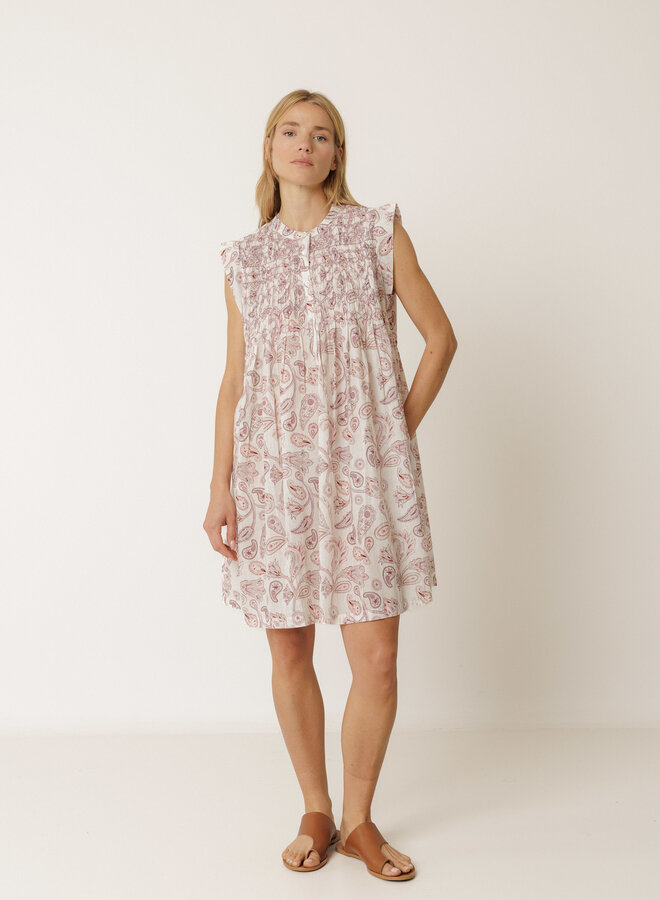 Robe Indi & Cold blanche paisley rose litchi