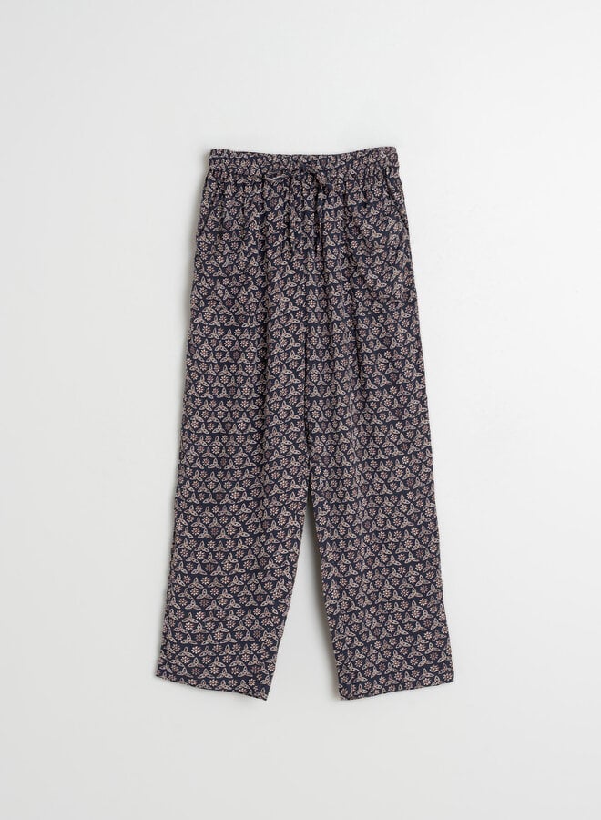 Pantalon Indi & Cold à taille élastique bleu marine imprimé
