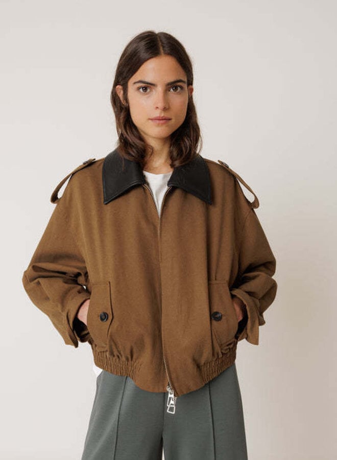 Jacket Indi & Cold à col classique à zip marron