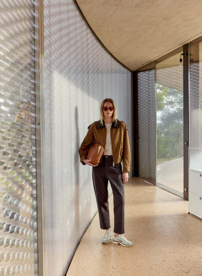 Jacket Indi & Cold à col classique à zip marron