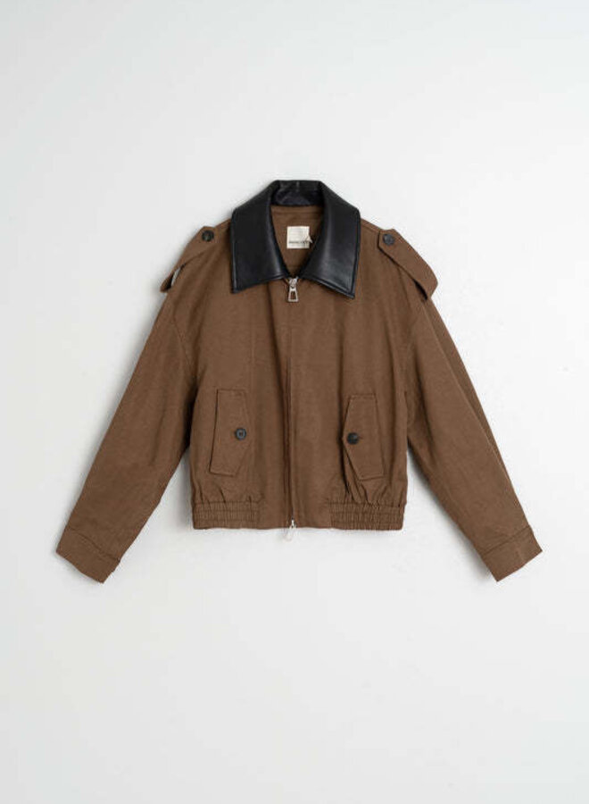 Jacket Indi & Cold à col classique à zip marron