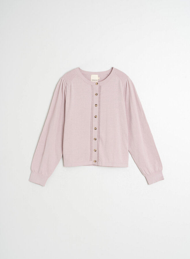 Cardigan Indi & Cold à col rond boutonné rose