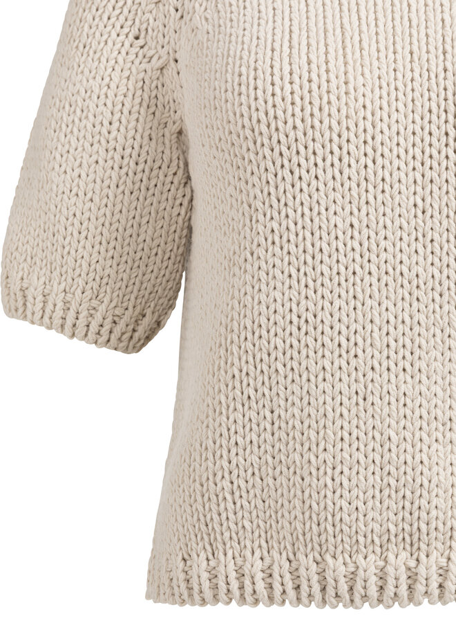 Tricot Yaya à manches raglans courtes beige
