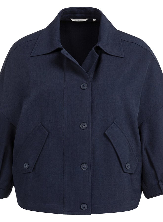 Jacket Yaya ample à manches 3/4 bleu marine