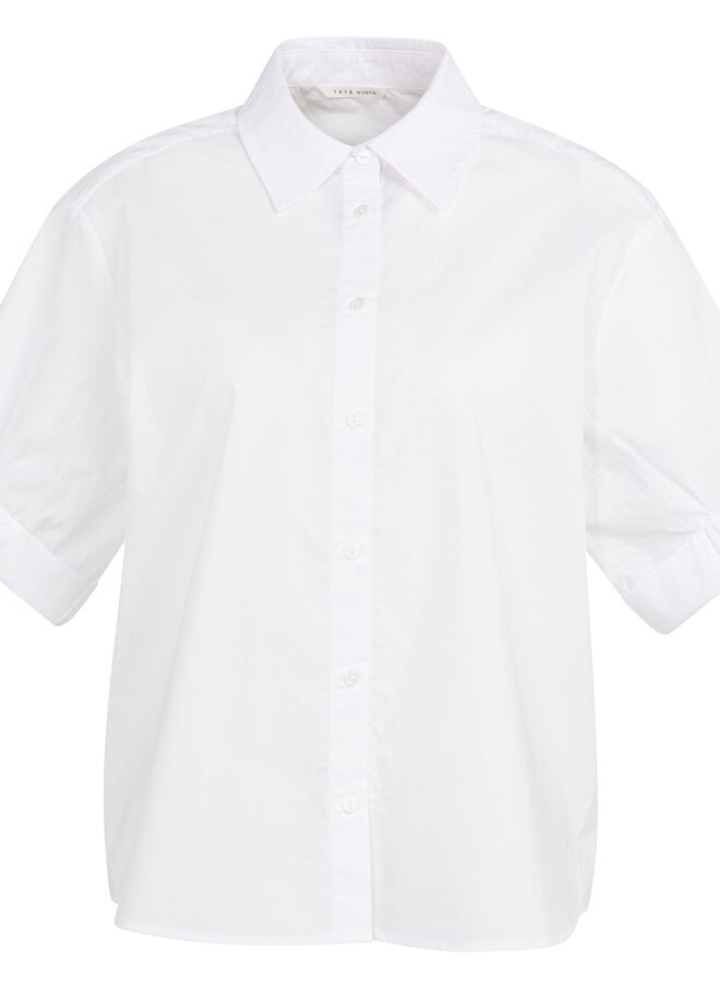 Chemise Yaya à col classique & manches courtes blanche