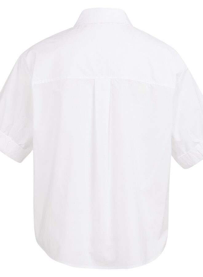 Chemise Yaya à col classique & manches courtes blanche
