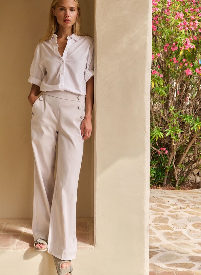 Chemise Yaya à col classique & manches courtes blanche