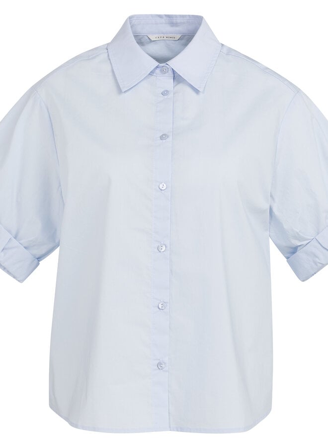 Chemise Yaya à col classique & manches courtes bleu pâle