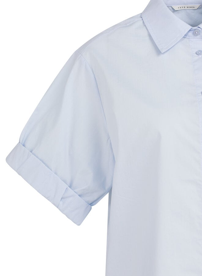 Chemise Yaya à col classique & manches courtes bleu pâle