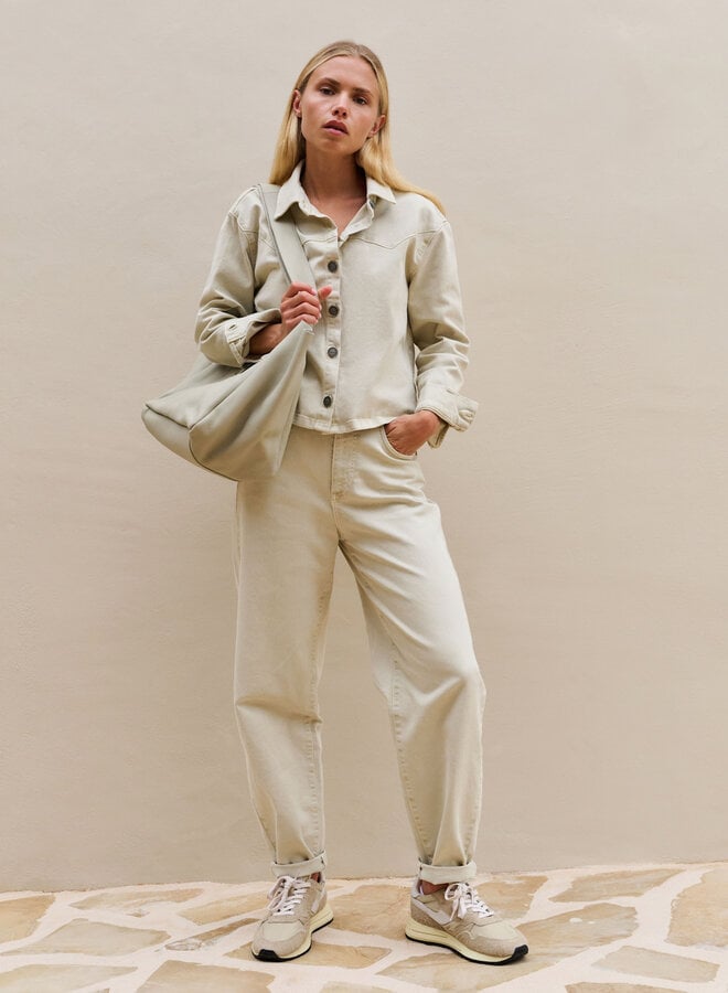 Jeans Yaya coupe ballon beige désert